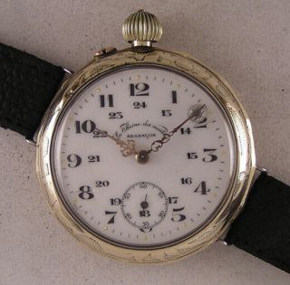 Early Besancon La Reine Des Montres 1900 Antique French Wrist Watch A,  Serviced