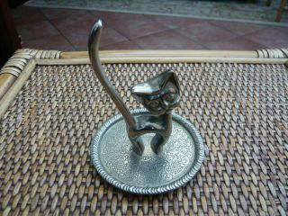 Vintage Old 1970,  S Retro Art Deco Style Stylised Cat Ring Holder