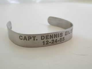 Vintage Vietnam POW MIA Bracelet Captain Dennis Eilers 12 - 24 - 65 US Military 4