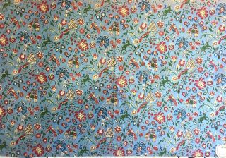 19th C.  French Cotton Striped Floral Fabric (2737) 2