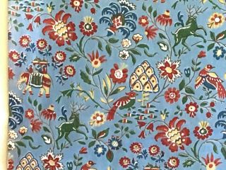19th C.  French Cotton Striped Floral Fabric (2737) 3
