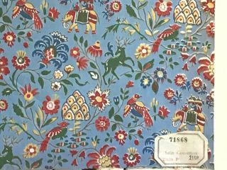 19th C.  French Cotton Striped Floral Fabric (2737) 5