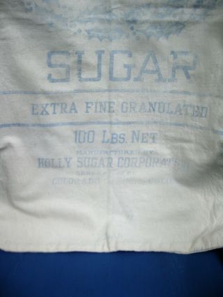 LG Antique Holly Sugar Sack Blue and White 3