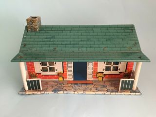 1960s Old Tinplate Vintage Tin Toy Doll House Cottage Marx England Vgc