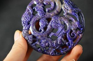 Delicate Chinese Old Jade Carved Dragon/phoenix/beast/turtle Snake Pendant J10