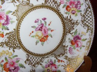 Antique English Hand Painted Plates w/ Gold & Floral Motif - Ca.  1840 3
