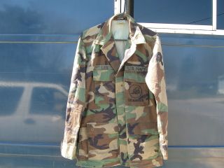 Usgi Military Surplus Navy Seabee Bdu Coat Shirt Size Medium Regular F - 8