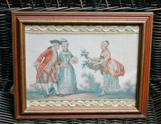 SIGNED Antique French 18th Century Silk Work Embroidery Tapestry Sampler c.  1780 2