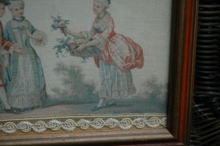 SIGNED Antique French 18th Century Silk Work Embroidery Tapestry Sampler c.  1780 6