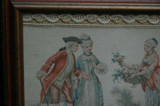 SIGNED Antique French 18th Century Silk Work Embroidery Tapestry Sampler c.  1780 7