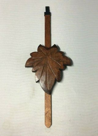 Vintage Germany Cuckoo Clock 7 3/4 " Pendulum W/ 3 1/4 " Tall Maple Leaf