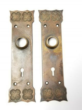 Be4 Antique Back Plate 8 3/4 " X 2 1/2 " Door Hardware Keyhole Bronze