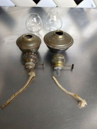 2 Vintage Brass Kelly Pixie Nursery Oil Lamp.  ONE SHERWOOD LARGE SMALL 7