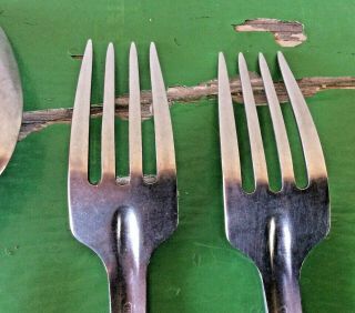 Vintage 5 Piece US Military Utensil Set Forks/Spoons/Knife Utica Cutlery Co UCCO 5