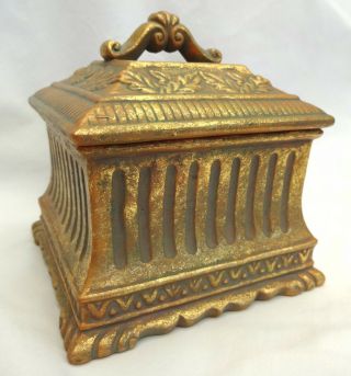 Gold Leaf Finish - Casket/trinket/vanity/jewelry Box Architectural Museum Style