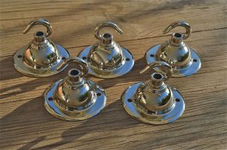 Set Of 5 Antique Style Chrome Light Rose Hook Ceiling Hook Chadelier Hanger Nr7