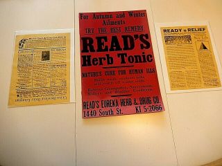 Ephemera;original Medical Advertisement; African American 1915 Poster,  2 Others