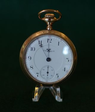 B.  W.  Raymond Elgin 18s Rr Pocket Watch,  Double Sunk Dial,  Serviced,