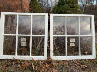 2 - 27 x 27 Matching Vintage Window sash old 6 pane from 1940s Arts & Crafts 3