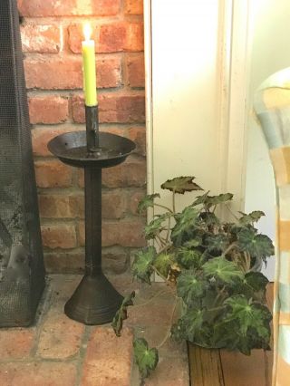 Very Rare Early 19th C. ,  Sand - Weighted Tin Candle Stand York State
