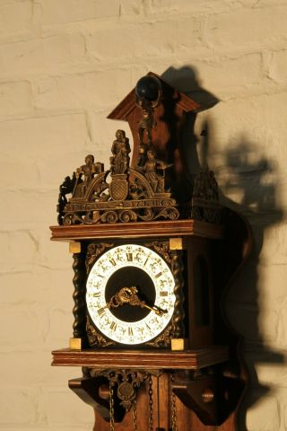 XL ANTIQUE vintage dutch wall clock zaanse clock LARGE model FHS rare k13 4