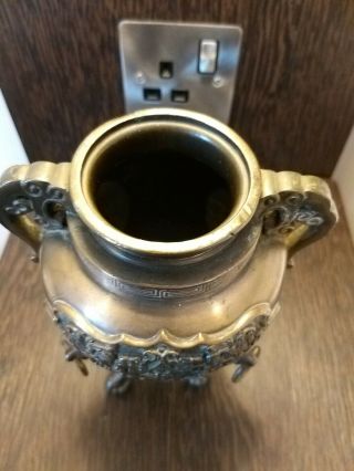 ANTIQUE BRONZE ORIENTAL CHINESE CENSER LOVELY PATINA 5