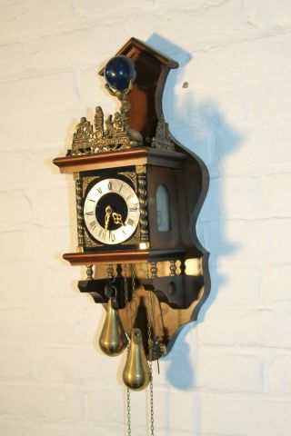 Antique Vintage Dutch Wall Clock Zaanse Clock Small Model Rare K11