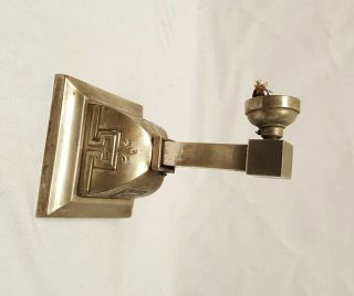 Vintage Mid Century Modern Wall Sconce Light Fixture Silver Ornate