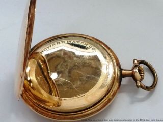 Antique E.  Howard 1908 Model 17j Open Face 12s Gold Filled Pocket Watch To Fix 4
