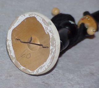 2 vintage wood Tuxedo Men Primitive Jointed Toy (Schoenhut?) & Toothpick holder 7