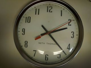 Smoke - Vintage Seth Thomas Wall Clock Metal13 In School Clock Office Clock