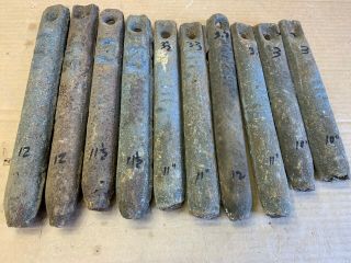 12 Old Cast Iron Window Sash Weights Mixed 3 - 5 Pounds From 1920s