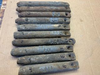 12 Old Cast iron window sash weights MIXED 3 - 5 pounds from 1920s 2