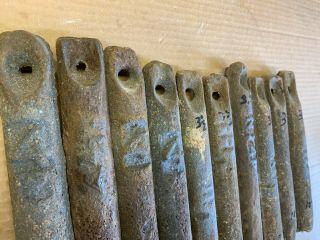 12 Old Cast iron window sash weights MIXED 3 - 5 pounds from 1920s 3