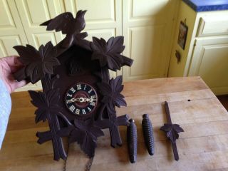 Antique Vintage C.  Behnsen German Hand Carved Black Forest Cuckoo Clock
