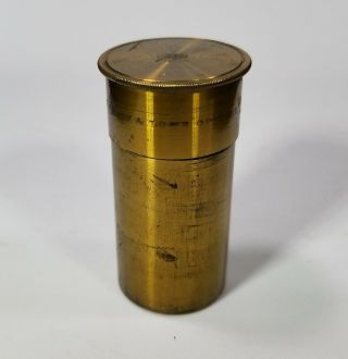 Antique Microscope Lens Case,  Brass,  Bausch & Lomb Optical Co.