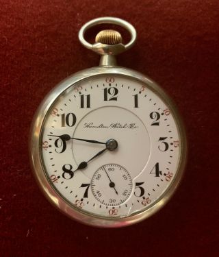 1904 Hamilton Watch Co Rr Pocket Watch,  18s 21j Lever Set Grade 940