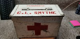 Vintage 30 Cal Ammo Can Military Red Cross First Aid Kit Box Collectible