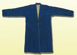Vintage Long Traditional Uzbek Silk Striped Robe Chapan V2529
