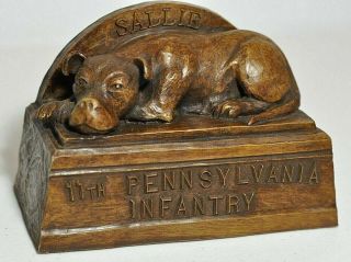 Civil War Dog " Sallie " Statue Mascot Of 11th Pa Infantry/signed By Gary Casteel