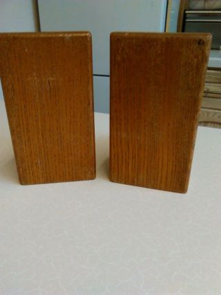 Vintage Art Deco Stained Pine Bookends (1681) 4