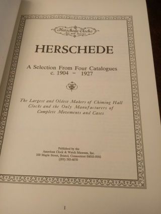 1991 Herschede Clocks Book From The American Clock And Watch Museum Inc. 2