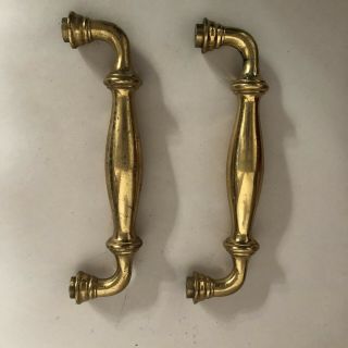 Vintage Large Brass Door Handles Pulls Made In Italy