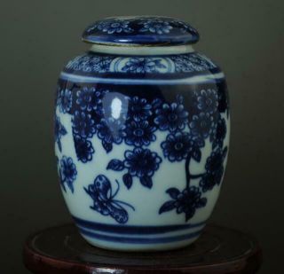 Chinese Old Hand - Made Blue And White Porcelain Plum Blossom Lid Tea Pot B01