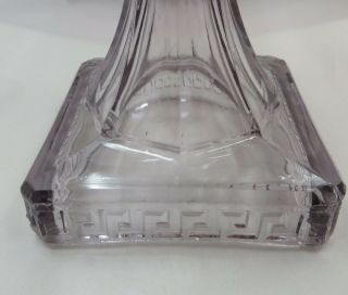 Vintage/Antique Pressed Glass Oil Lamp Font & Base - Bryce Brothers - Greek Key 3