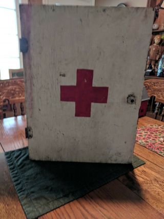 Antique Vintage Wood Medicine Cabinet First Aid 50 