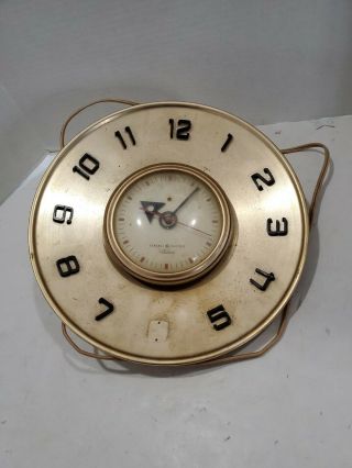Vintage Mid Century General Electric Telechron Wall Clock Model 2h101