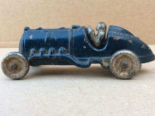 Vintage Hubley Cast Iron Race Car 5” Long With Driver Antique Race Car Toy 1930s