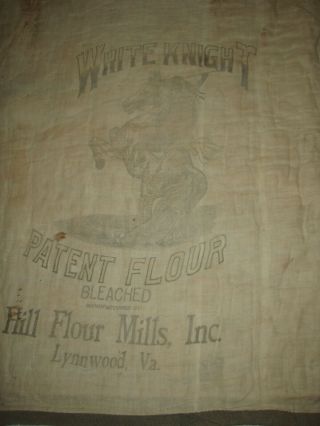 Antique Early Quilt Backed w FLOUR & SALT SACKS ORIG OWNER ESTATE 6