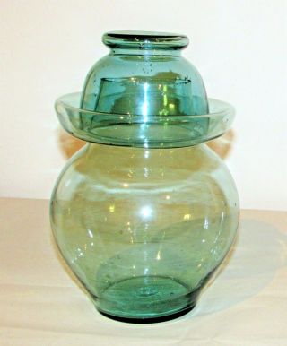 Antique Chinese Glass Jar / Large Apothecary Herb Jar / C.  1900 